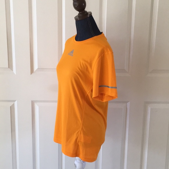 adidas climalite womens run tee orange top Small - Picture 5 of 8